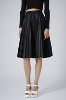 Thumbnail for your product : Topshop Pu black pleated midi skirt