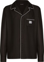 Thumbnail for your product : Dolce & Gabbana Logo-Embroidered Silk Pajama Shirt