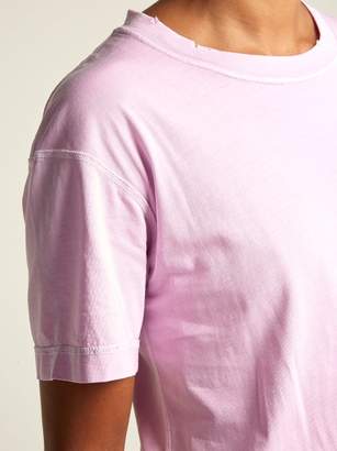 Helmut Lang Distressed Cotton Jersey T Shirt - Womens - Pink