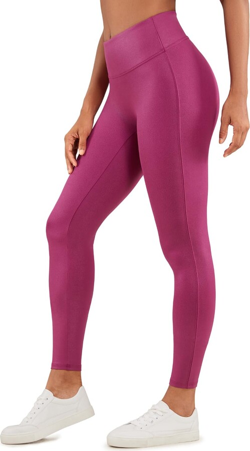 CRZ YOGA Damen Butterluxe Leggings - Faux Leder Optik, High Waist, Superweich