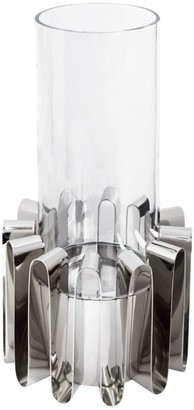 Georg Jensen Frequency Stainless Steel and Glass Hurricane Lantern
