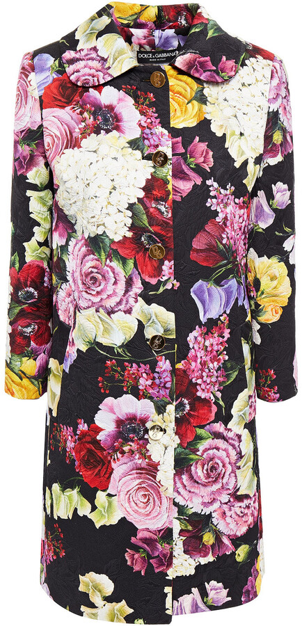 Dolce & Gabbana Floral-print Cotton-blend Jacquard Coat - ShopStyle