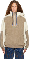 Thumbnail for your product : Y/Project Beige & Off-White Fleece Clip Shoulder Sweater