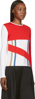 Thumbnail for your product : J.W.Anderson Red & White Asymmetric Stripe Sweater