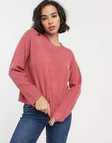 Thumbnail for your product : Bershka loose fit ribbed jumper in raspberry