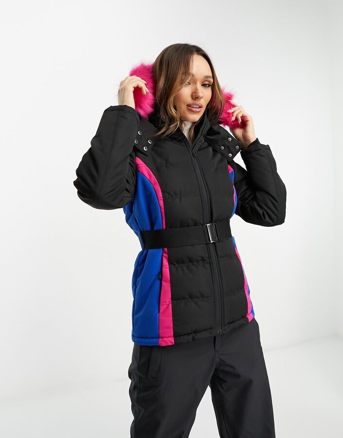Threadbare Fitness Threadbare Ski puffer jacket with faux fur trim hood