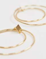 Thumbnail for your product : ASOS Design DESIGN earrings in double hoop design in gold
