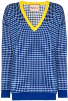 Thumbnail for your product : Plan C V-neck checked jumper
