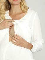 Thumbnail for your product : Angel Maternity Layered Chiffon Breastfeeding Blouse White