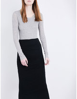 Thumbnail for your product : James Perse Ribbed cotton and cashmere-blend top