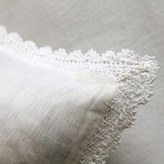 Thumbnail for your product : Pom Pom at Home Bedding Prague Linen Pillow Sham White with Antique Lace