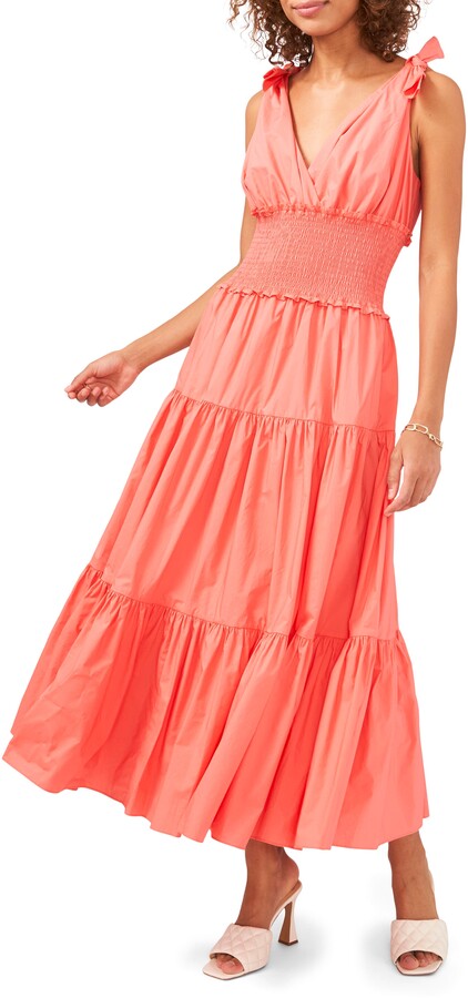 Orange V Neck Cotton Dress | Shop the world's largest collection 