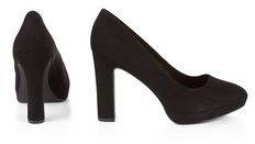 New Look Wide Fit Black Suedette Platform Court Shoes