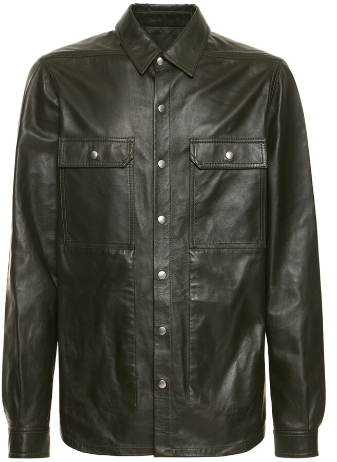 Iftekhar Calfhide Leather Men's Black Jacket With Button NM46 