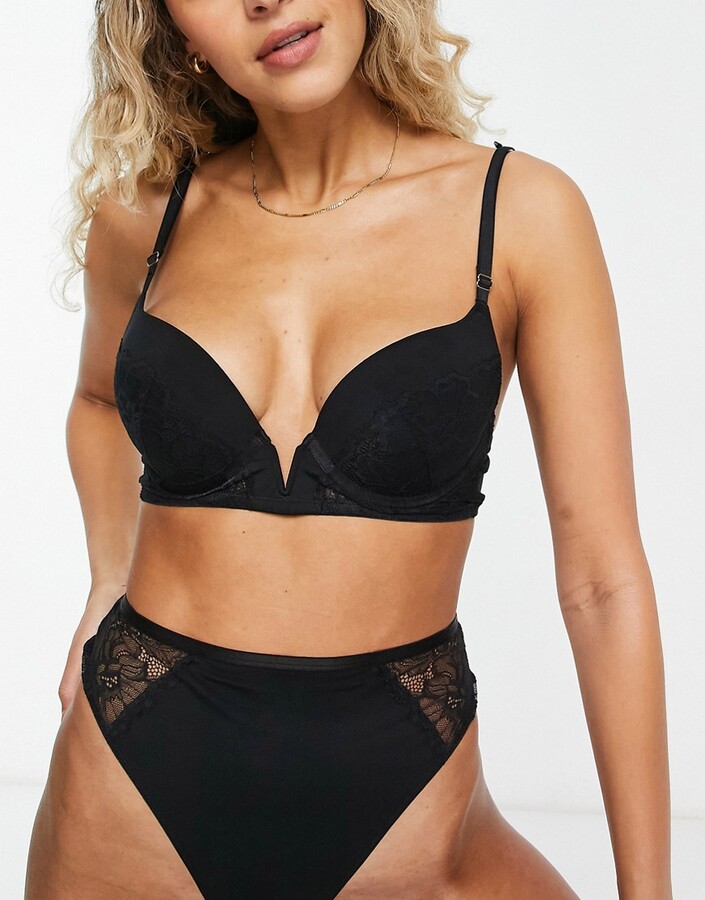 Ann Summers Unfaithful 1/4 cup bra with cutout lace detail in black -  ShopStyle