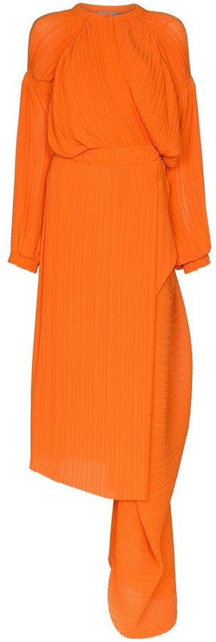 melody button through midi dress