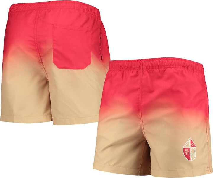 Men's Foco Scarlet San Francisco 49ers Retro DipDye Swim Shorts