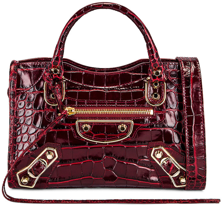 Balenciaga Mini City Bag in Dark Red | FWRD - ShopStyle