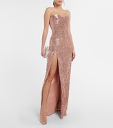 Sequined strapless gown 