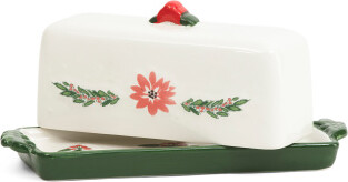 TJMAXX Poinsettia Butter Dish