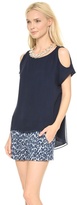 Thumbnail for your product : Alice + Olivia AIR by Knot Shoulder Washed Top