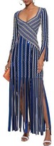 Thumbnail for your product : Peter Pilotto Fringed Sequin-embellished Jacquard-knit Gown
