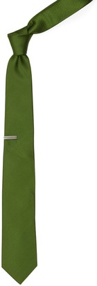 Tie Bar Skinny Solid Clover Green Tie