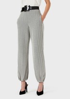 Thumbnail for your product : Emporio Armani Jersey Trousers With Embossed Chevron Motif And Elasticated Hems