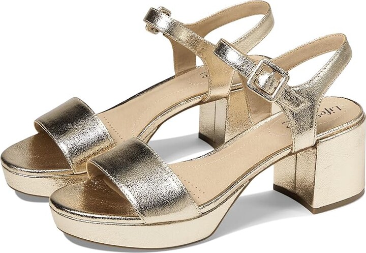 LifeStride Rhythmn Ankle Straps Women's Sandals Platino : 6.5 M (B) Rubber