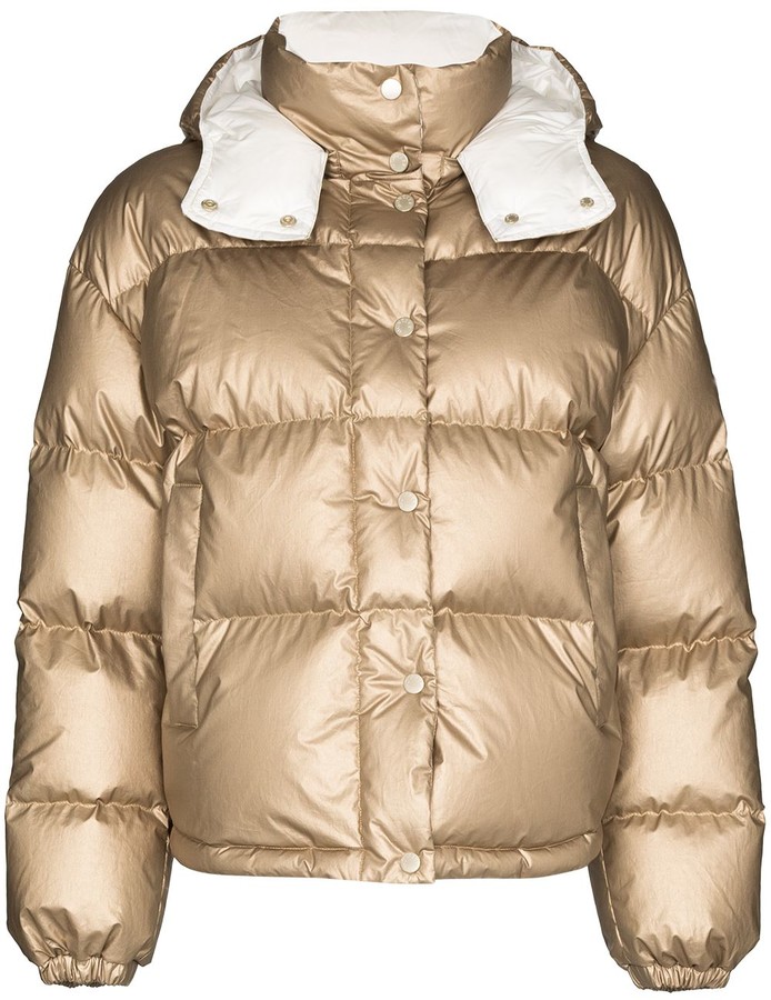 Moncler Metallic Hooded Puffer Jacket - ShopStyle