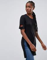 Thumbnail for your product : Bellfield Acacia Slash Arm Longline T-Shirt