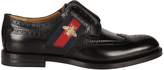 Thumbnail for your product : Gucci Bee Web-Trimmed Derby Shoes