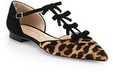Thumbnail for your product : Oscar de la Renta Evelyn Leopard-Print Calf Hair & Suede Flats