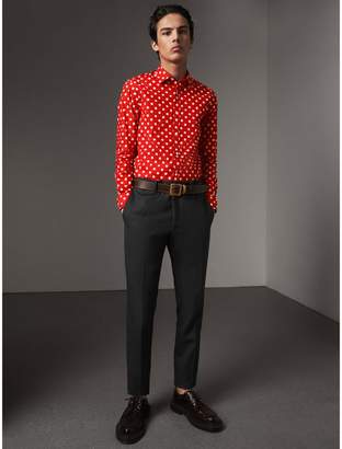 Burberry Polka-dot Cotton Flannel Shirt