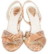 Thumbnail for your product : Devi Kroell Snakeskin Slingback Sandals