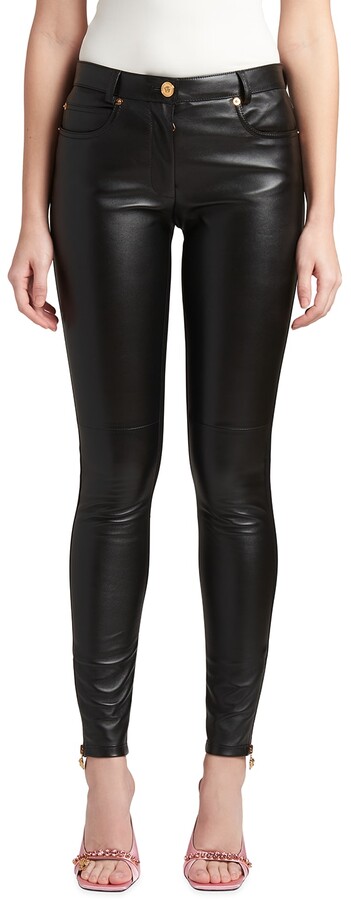 side zip leather pants