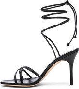 Thumbnail for your product : Manolo Blahnik Leather Leva 90 Sandals in Black Nappa | FWRD