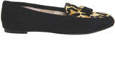 Thumbnail for your product : Office Fedora Tassel Loafers Black Suede With Leopard Pony