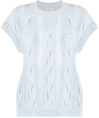 Peserico Cable Knit Short-Sleeved Top