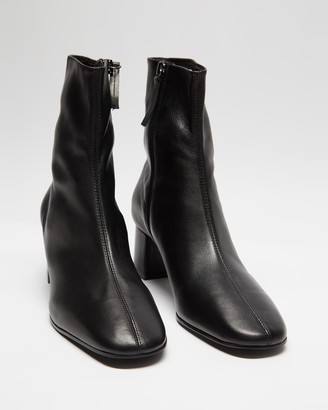 Atmos & Here Atmos&Here - Women's Black Heeled Boots - Venus Leather Ankle Boots - Size 11 at The Iconic