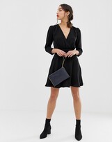 Thumbnail for your product : ASOS Tall DESIGN Tall wrap mini dress with ruched skirt