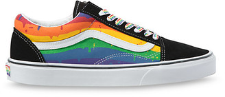 multi old skool rainbow drip trainers