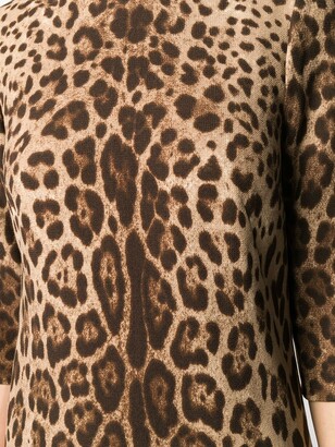 Dolce & Gabbana Leopard Print Mini Shift Dress