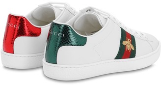 Gucci New Ace Embroidered Bee Leather Sneakers