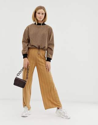 ASOS Design DESIGN knitted wide leg pant with deep rib