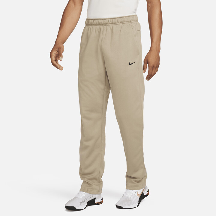 Nike Men's Therma Therma-FIT Open Hem Fitness Pants in Brown - ShopStyle