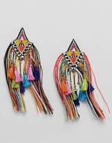 Thumbnail for your product : ASOS Design Statement Carinval Beaded Tassel Earrings