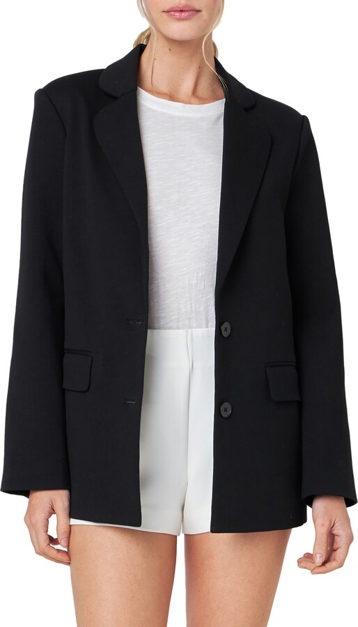 ENGLISH FACTORY Curved Lapel Stretch Cotton Blazer