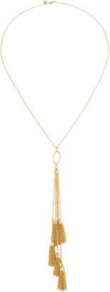 Lydell NYC Long Golden Double-Tassel Y-Drop Necklace