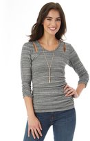 Thumbnail for your product : Iz Byer Juniors' Cutout-Shoulder Ruched Top